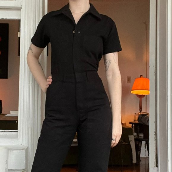 BBP Basic Black Short Sleeve Jumpsuit - Picture 1 of 4